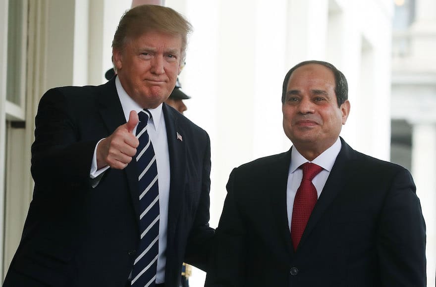 العلاقات المصرية الأمريكية, تهجير الفلسطينيين
